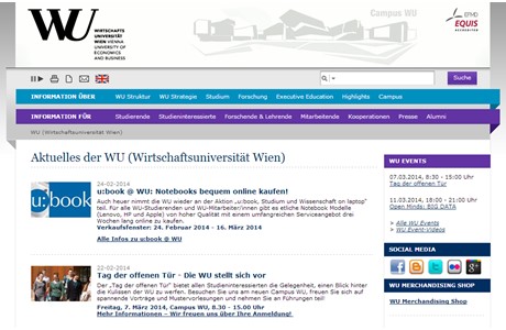 Vienna University of Economics and Business Website