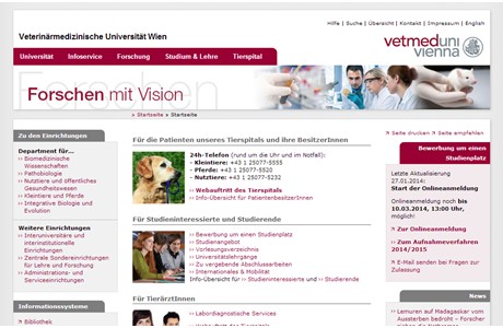 University of Veterinary Medicine Vienna Website