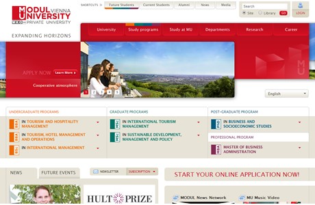MODUL University Vienna Website