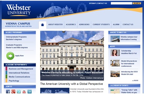 Webster University Vienna Website