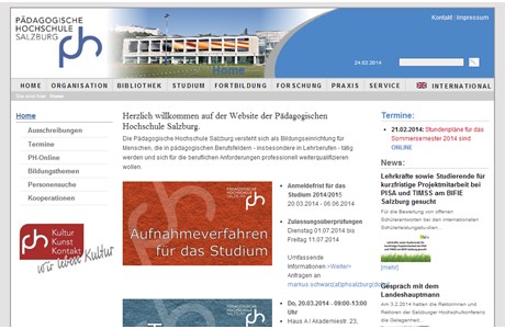 Salzburg University of Education Website