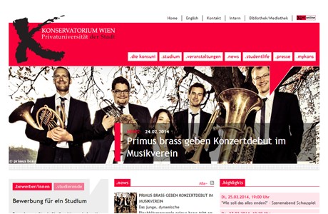 Konservatorium Wien University Website