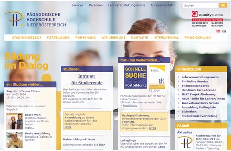 Niederösterreich University of Education Website