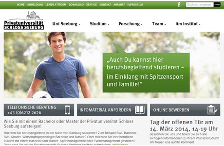 Private University Seeburg Castle Website