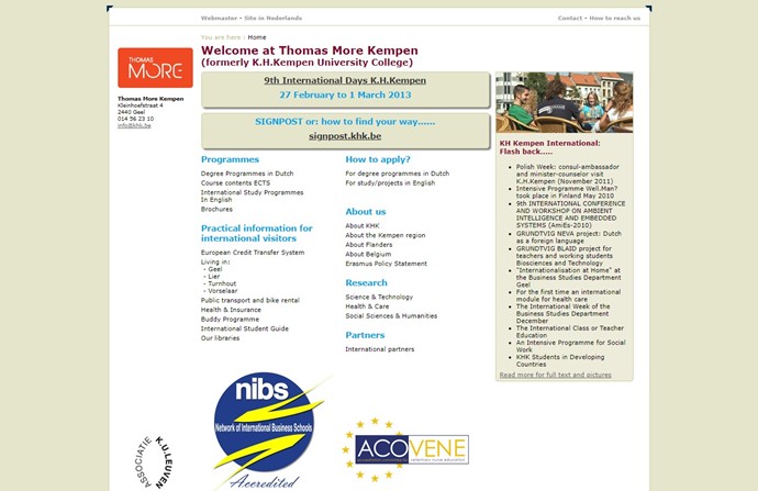 K.H. Kempen University College Website