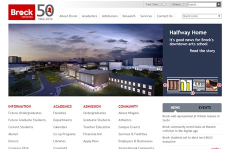 Brock University Website
