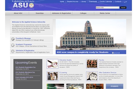 Applied Science University Website