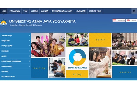 Atma Jaya University, Yogyakarta Website