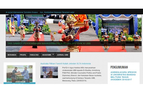 University of Bangka Belitung Website