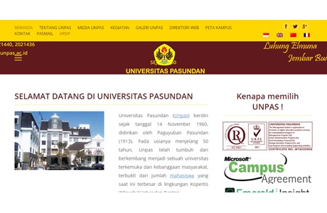 Pasundan University Website