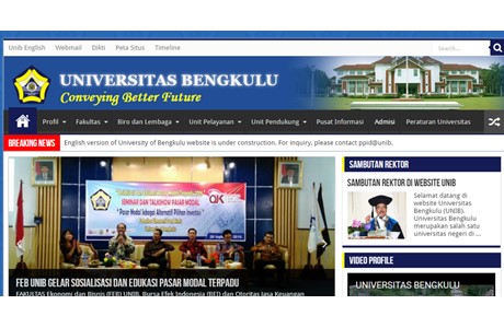 Bengkulu University Website