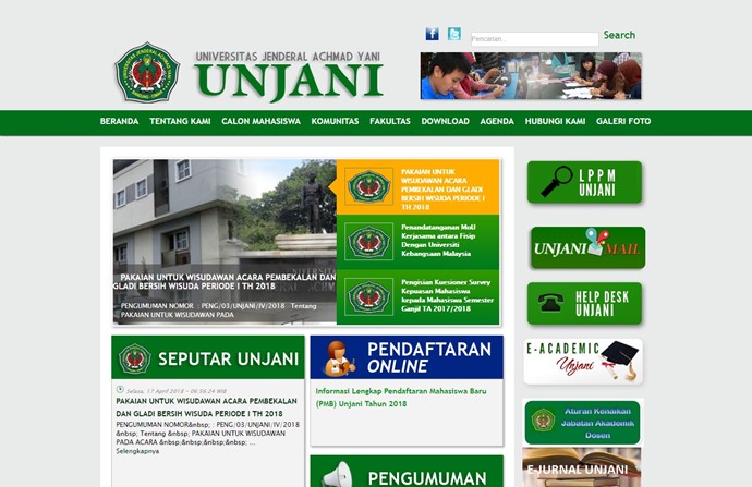 Jenderal Achmad Yani University Website