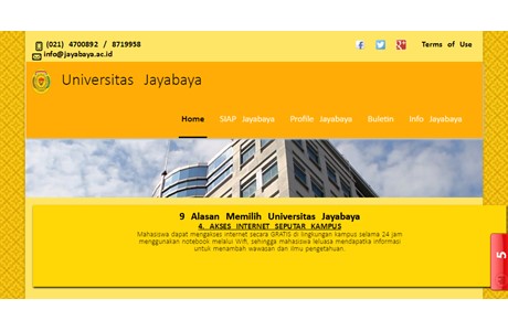 Jayabaya University Website
