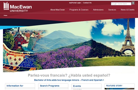 Grant MacEwan University Website