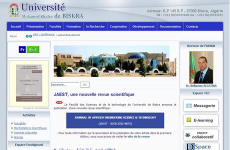 Mohamed Khider University of Biskra Website