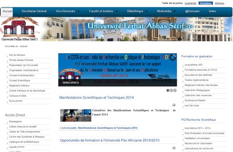 Ferhat Abbas University, Sétif Website