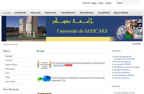 University of Mascara Website