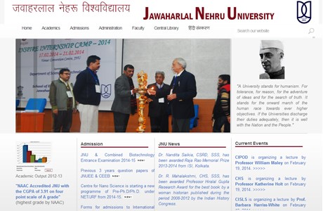 Jawaharlal Nehru University Website