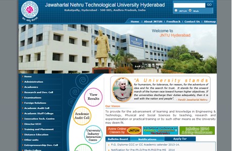 Jawaharlal Nehru Technological University Website