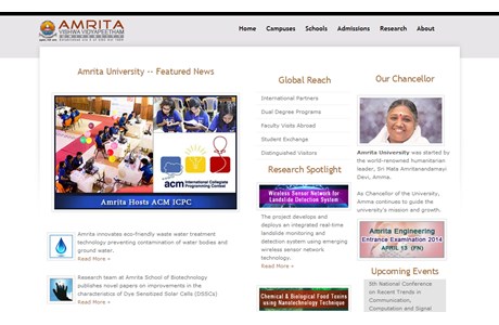 Amrita Vishwa Vidyapeetham University Website