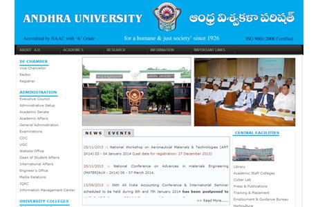 Andhra University Website