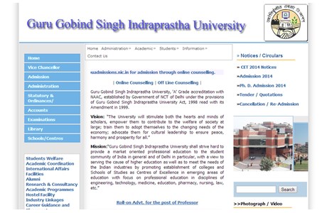 Guru Gobind Singh Indraprastha University Website