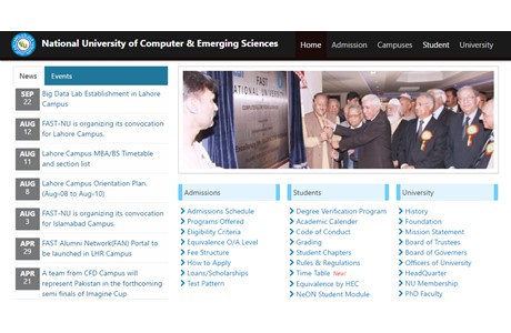 National University of Computer & Emerging Sciences (FAST) Website