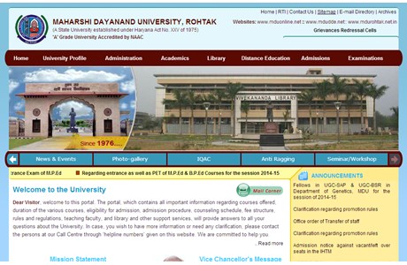 Maharshi Dayanand University Website