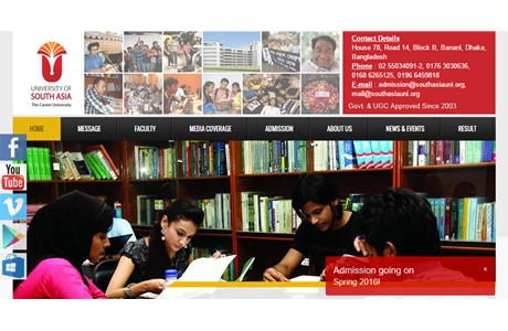 University of South Asia Website