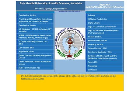 Rajiv Gandhi University of Health Sciences Website