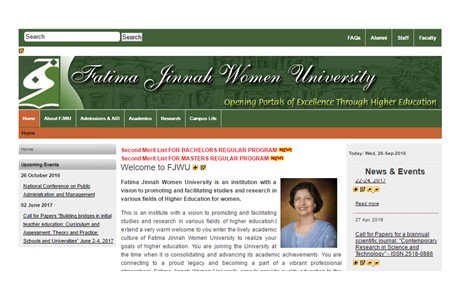 Fatima Jinnah Women University Website