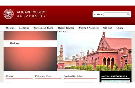 Aligarh Muslim University Website