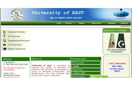 University of East Website