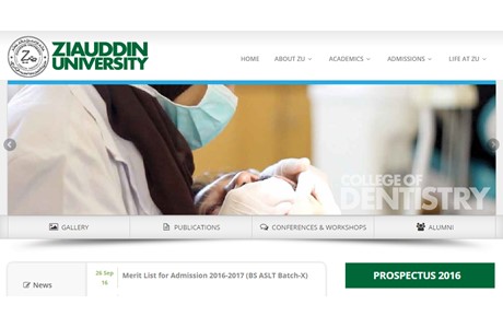 Ziauddin University Website