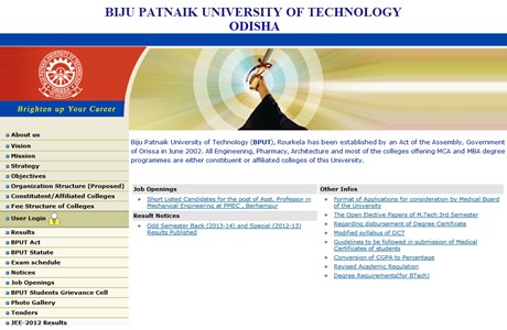 Biju Patnaik University of Technology Website