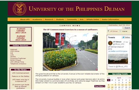 University of the Philippines Diliman Website
