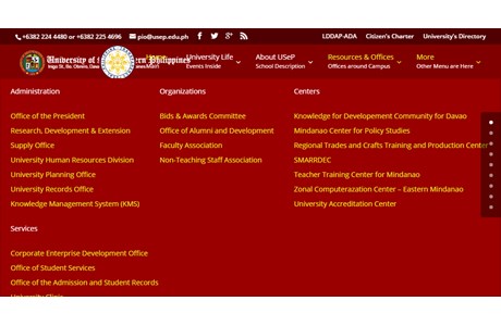 University of Southeastern Philippines Website