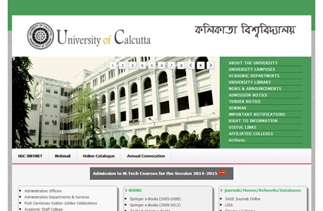 University of Calcutta Website