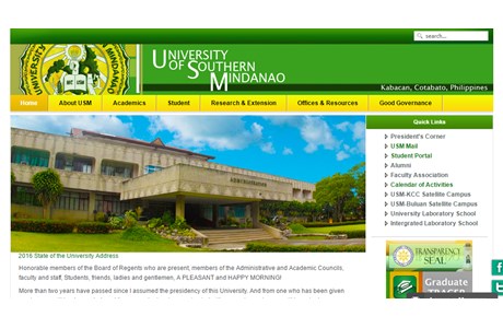 University of Southern Mindanao Website