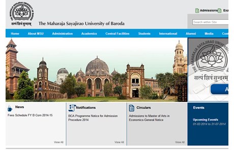 The Maharaja Sayajirao University of Baroda Website