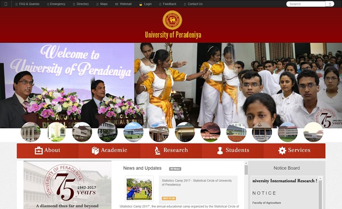 University of Peradeniya Website