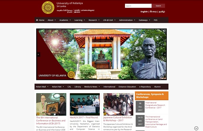 University of Kelaniya Website