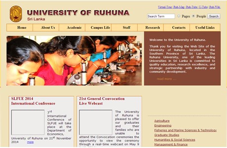University of Ruhuna Website