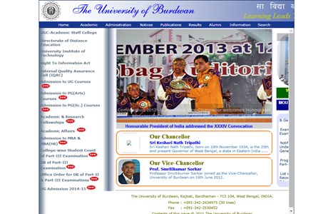 The University of Burdwan Website
