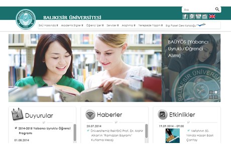 Balikesir University Website