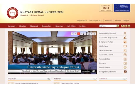Mustafa Kemal University Website