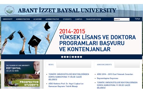Abant Izzet Baysal University Website