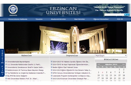 Erzincan Binali Yıldırım University Website