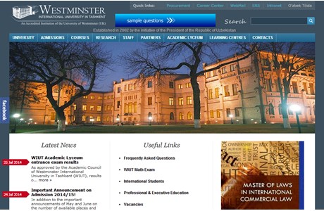 Toshkent Xalqaro Vestminster Universiteti Website