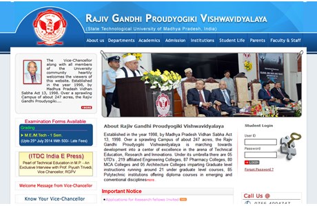 Rajiv Gandhi Technical University Website